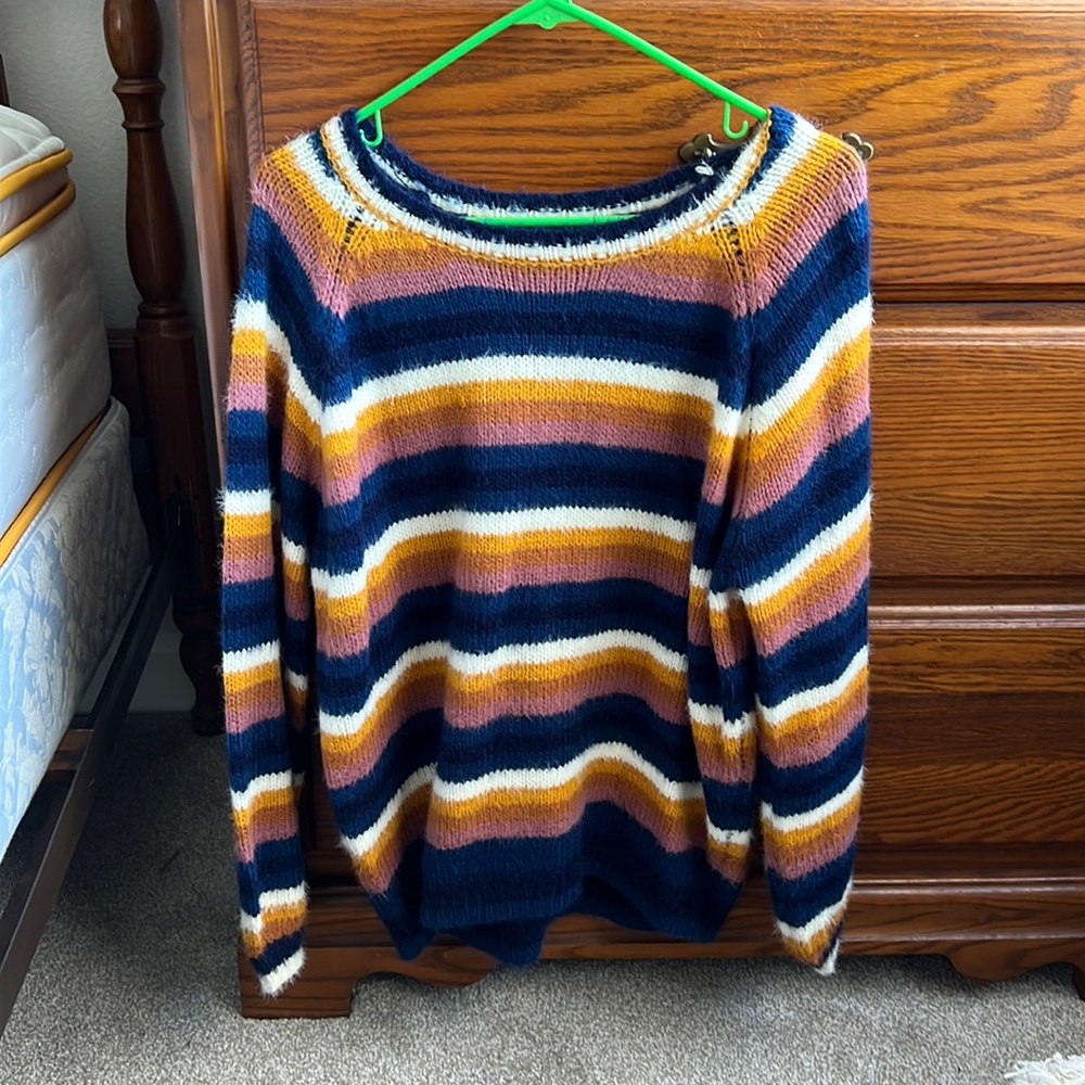 Francescas day to day striped sweater Sz Large